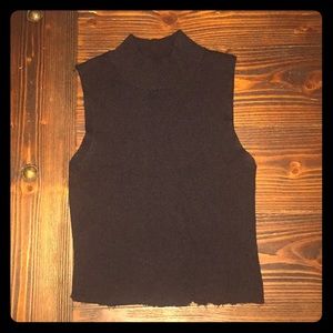 Black Turtleneck Crop Top